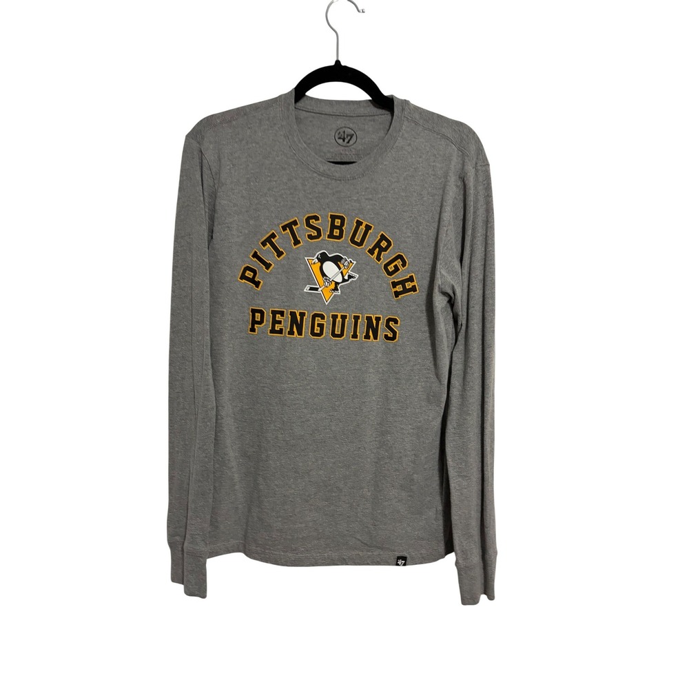 '47 Brand Pittsburgh Penguins NHL Shirt Sporty Gray Graphic‎ Tee Small